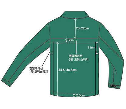 민방위복은 평화와 안전을 상징하는 녹색으로 디자인하였고, 현장 상황에 적합하도록 신축성 등 기능성과 활동성을 높였으며 좌측(착용자 기준) 가슴 부분에 민방위 표지장을 부착하여 민방위 상징성을 부각시켰다.우측(착용자 기준) 팔 부분에는 태극기, 좌측(착용자 기준) 팔 부분에는 기관명을 부착하여 소속감을 제고하였다.